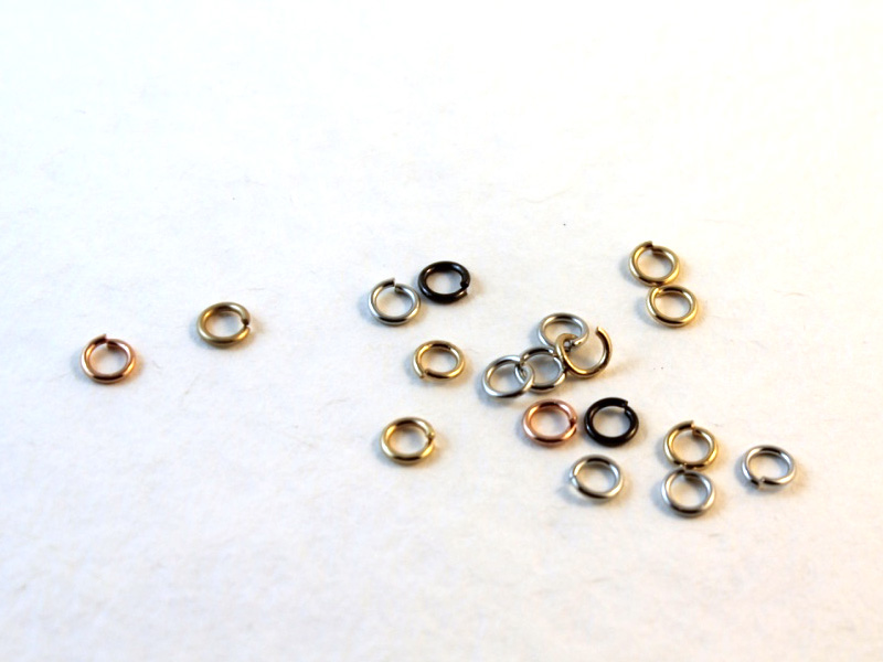 A selection of different colored jump rings