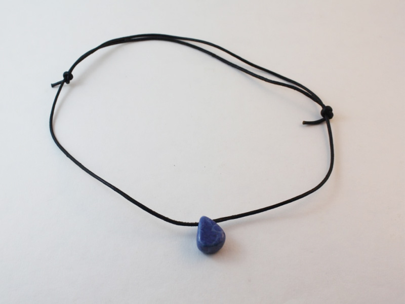 completed leather gemstone necklace