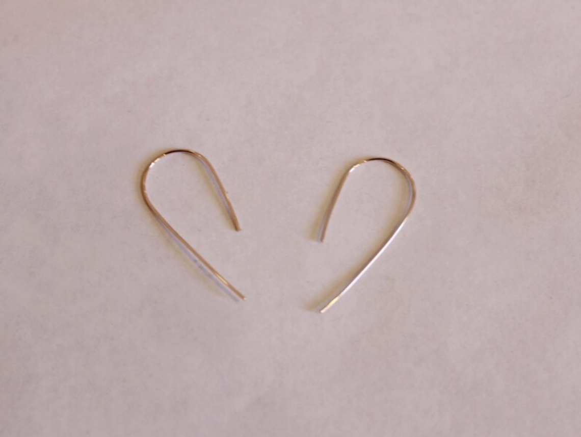 arched rose gold earrings
