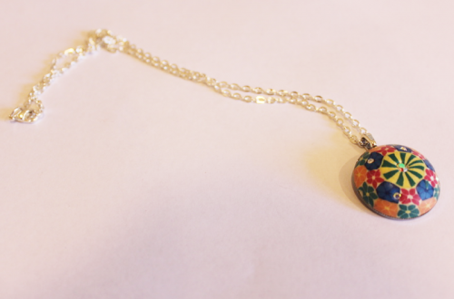 the finished necklace made with the converted charm