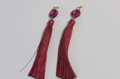 finished polymer clay tassel earrings