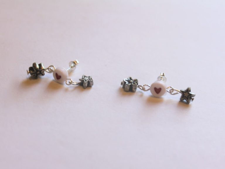 how to turn beads into double charm stud earrings, so cute!