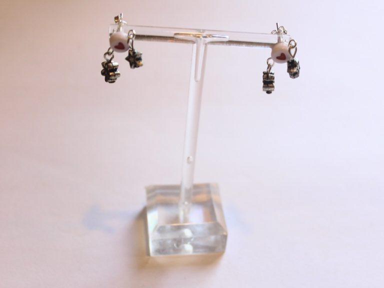 how to turn beads into double charm stud earrings, so cute!