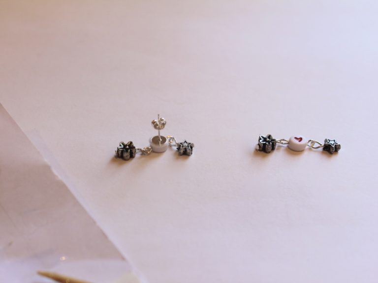 how to turn beads into double charm stud earrings, so cute!