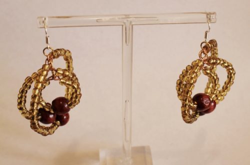 finished earrings on display