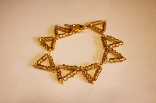 finished triangle bunting bracelet